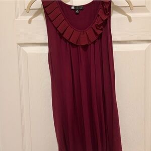 Carole Little Red Ruffled Blouse